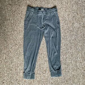 Cloth & Stone Tencel Blend Charcoal Grey Joggers Large Drawstring Pull On Pants